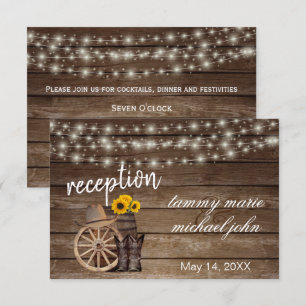 Convites Girassóis de Barril de Madeira do Campo - Recepção