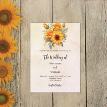 Girassóis de casamento rústico amarelo outono