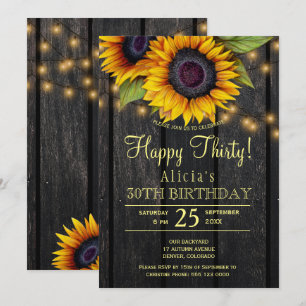 Convites Girassóis dourados celeiro de madeira rústica trin