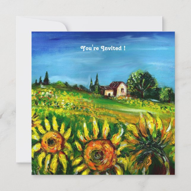 CONVITES GIRASSÓIS E CAMPOS NA TOSCANA, (Frente)