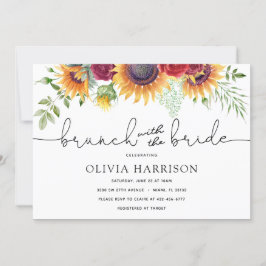 Convites Girassóis e Rosas Brunch com Chá