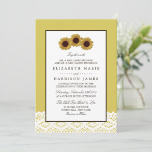 Convites Girassóis e Vintage Lace Weds