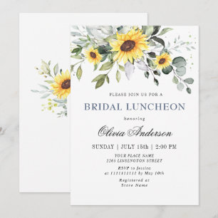 Convites Girassóis Elegantes Eucalyptus BRIDAL LUNCHEON