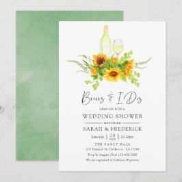 Convites Girassóis em aquarela Bebidas antes do Eu Quero