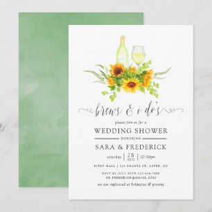 Convites Girassóis em Aquarela Bebidas antes dos Eu Disse S