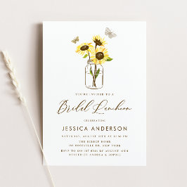 Convites Girassóis em Mason Jar Rustic Bridal Luncheon