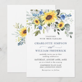 Convites Girassóis Eucalipto Casamento Aquarela Elegante