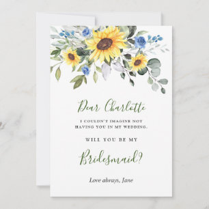 Convites Girassóis Eucalyptus Você Será Minha Porta-Voz