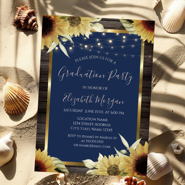 Convites Girassóis,Luzes de Corda Madeira (Criador carregado)