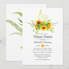 Convites Girassóis Provando de vinho Chá de panela virtual