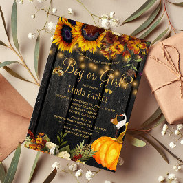 Convites Girassóis russos caem gênero chá de fraldas revela