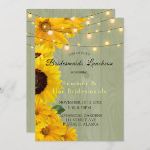 Convites Girassóis Sage Wood Lights Bridesmaids Lunchee