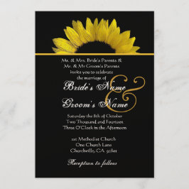 Convites Girassol amarelo e preto que Wedding o papel
