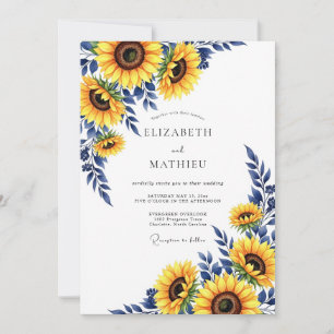 Convites Girassol Amarelo Flor de Outono Casamento