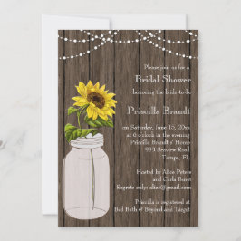 Convites girassol do país chá de panela