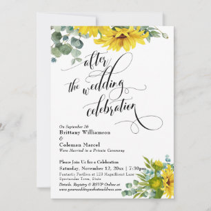 Convites Girassol Eucalipto Após a Celebração do Casamento