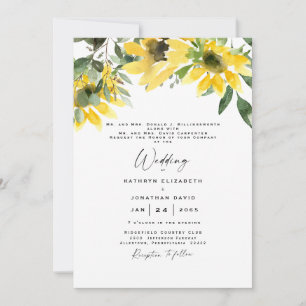 Convites Girassol Eucalipto Elegante Casamento Ambos os Pai