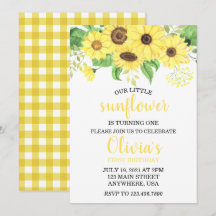 Girassol Floral Verão Primeiro Aniversário