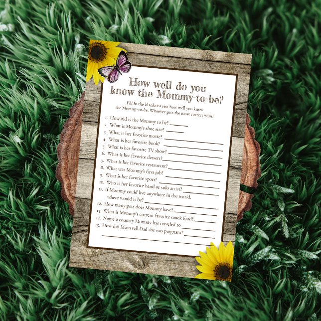 Convites Girassol que conhece melhor Chá de fraldas de Mamã (Criador carregado)