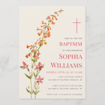  Girl Baptism Floral Watercolor Wildflowers
