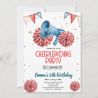 Convites Girl Cheerleader party Invitation