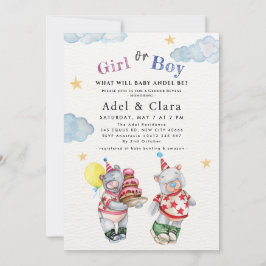 Convites Girl or Boy Gender Reveal Invitation