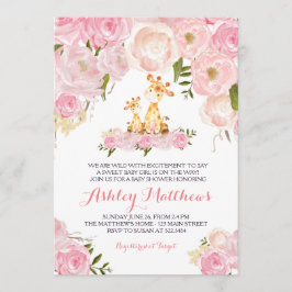 Convites Girls Baby Giraffe Baby Shower