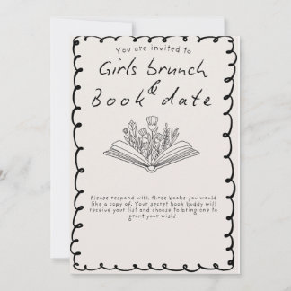 Convites Girls Book Date invite