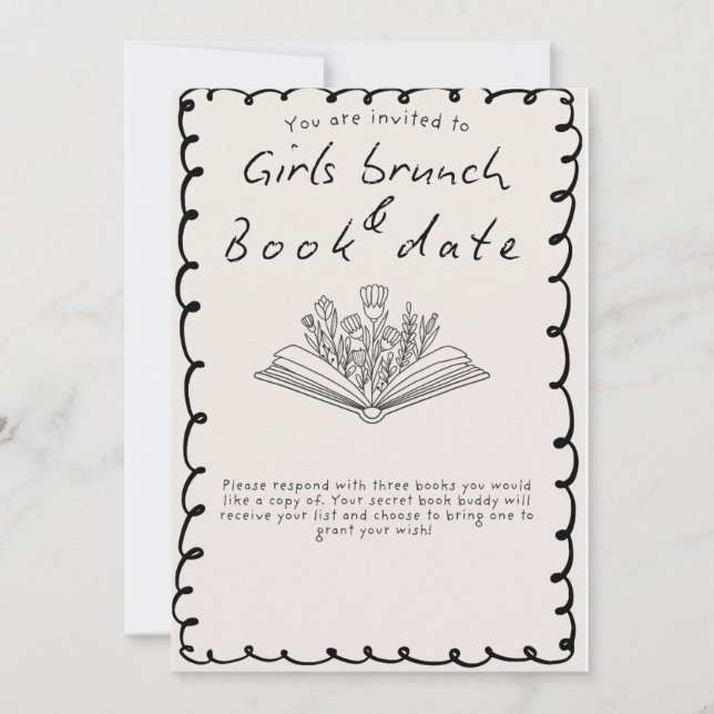 Convites Girls Book Date invite (Frente)