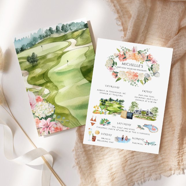 Convites Girls Clubhouse Spa Weekend | Itinerário de Aniver (Criador carregado)