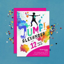 Convites Girls Colorful Trampoline Jump Party