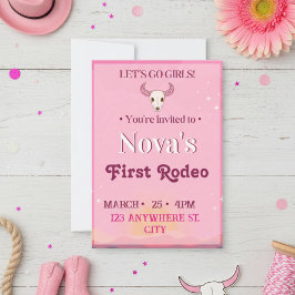 Convites girl's first rodeo invitation