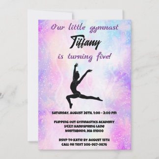 Convites Girls Gymnastics Personalizável Aniversário