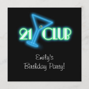 Convites Girls Martini aniversário de 21 anos