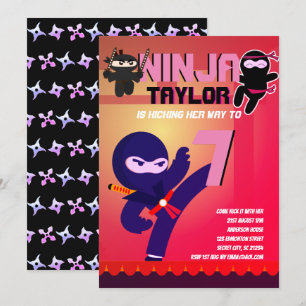 Convites Girls NINJA MOVIE STAR WARRIOR