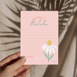 Convites Girls Pink Daisy First Birthday Time Capsule Cards