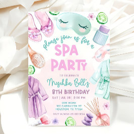 Convites Girls Spa Birthday, Spa Party Birthday Glam Party