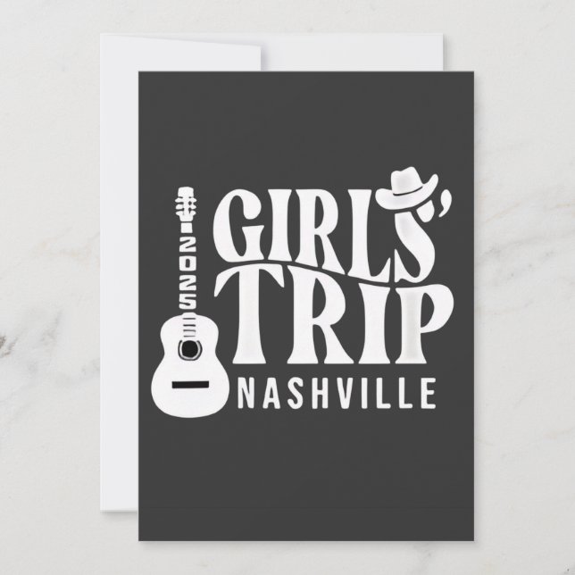 Convites Girls Trip Nashville 2025 Vacation Summer (Frente)