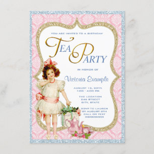 Convites Girls Vintage Tea Party