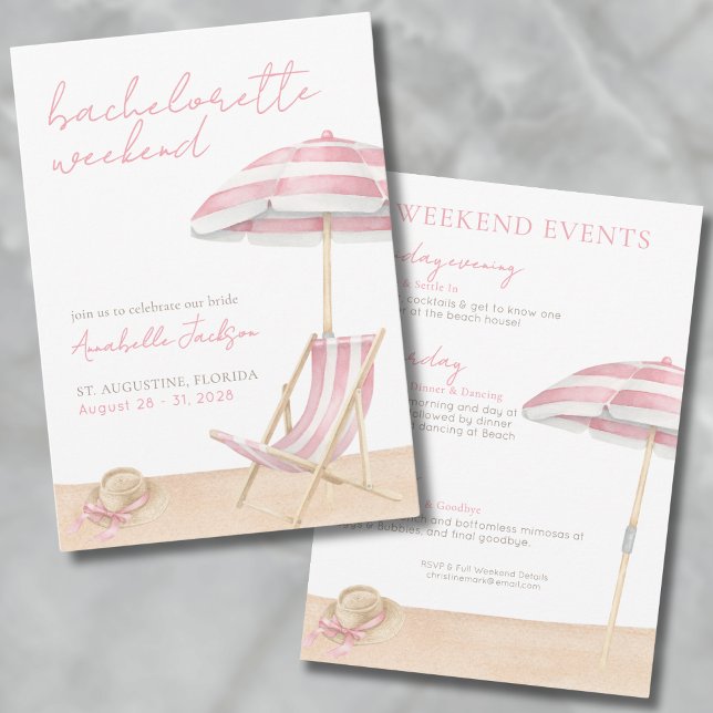 Convites Girls Weekend Beach Festa de solteira (Girls Weekend Beach Bachelorette Party Invitation)