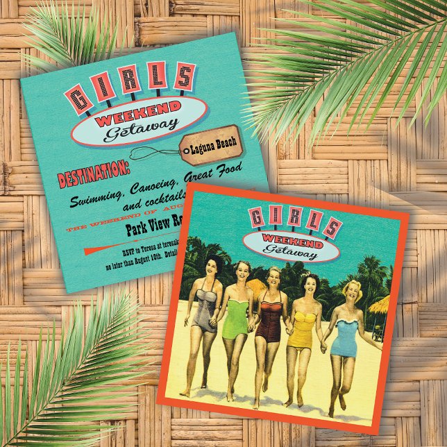 Convites Girls Weekend Getaway Beach Invants (Criador carregado)