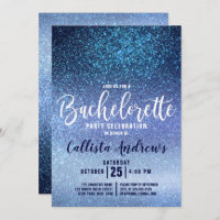 Girly Aqua Baby Blue Triple Glitter Bachelorette