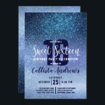 Convites Girly Aqua Baby Blue Triple Glitter Ombre Sweet 16<br><div class="desc">Este convite de aniversário feminino, moderno e brilhante de dezesseis é perfeito para o dia especial da sua filha adolescente. Ele apresenta um azul aqua impresso em azul-claro em azul-claro no gradiente ombre azul-cintilante cintilante. É chique, elegante, bonito, única e legal; todas as qualidades que sua filha desejará para seus...</div>