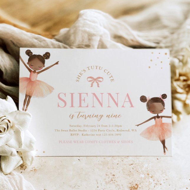 Convites Girly Ballerina Aniversário (Criador carregado)