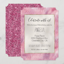 Convites Girly Cotton Candy Glitter