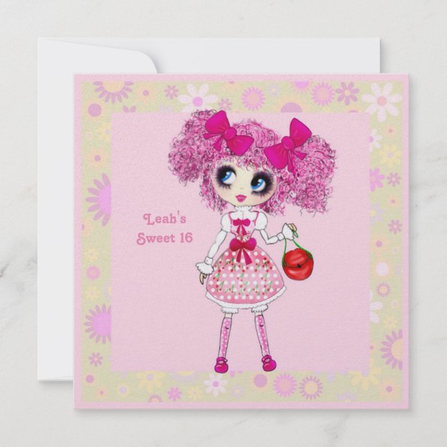 Convites Girly Gifts estilo Harajuku Girl (Frente)