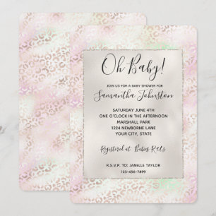 Convites Girly Glam Dourado Rosa Mint Ombre Leoaprd Impress