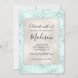 Convites Girly Glam Mint Leopard Print