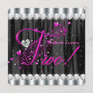 Convites Girly Glam Segunda Festa de aniversário