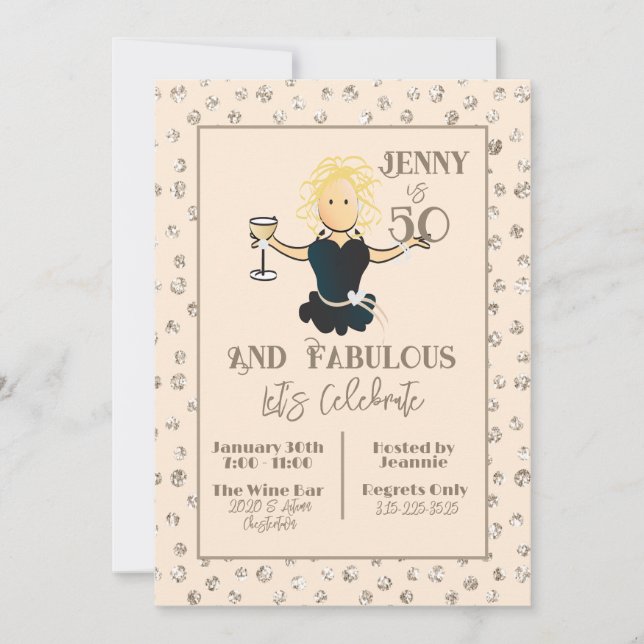 Convites Girly Glitter Sparkle Engraçado por seu aniversári (Frente)